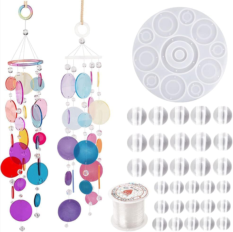 Wind Chimes Resin Mold,Silicone Molds for Epoxy Resin,Resin Casting with String Wall Hanging Windchimes V1188-ZC-DLL-345