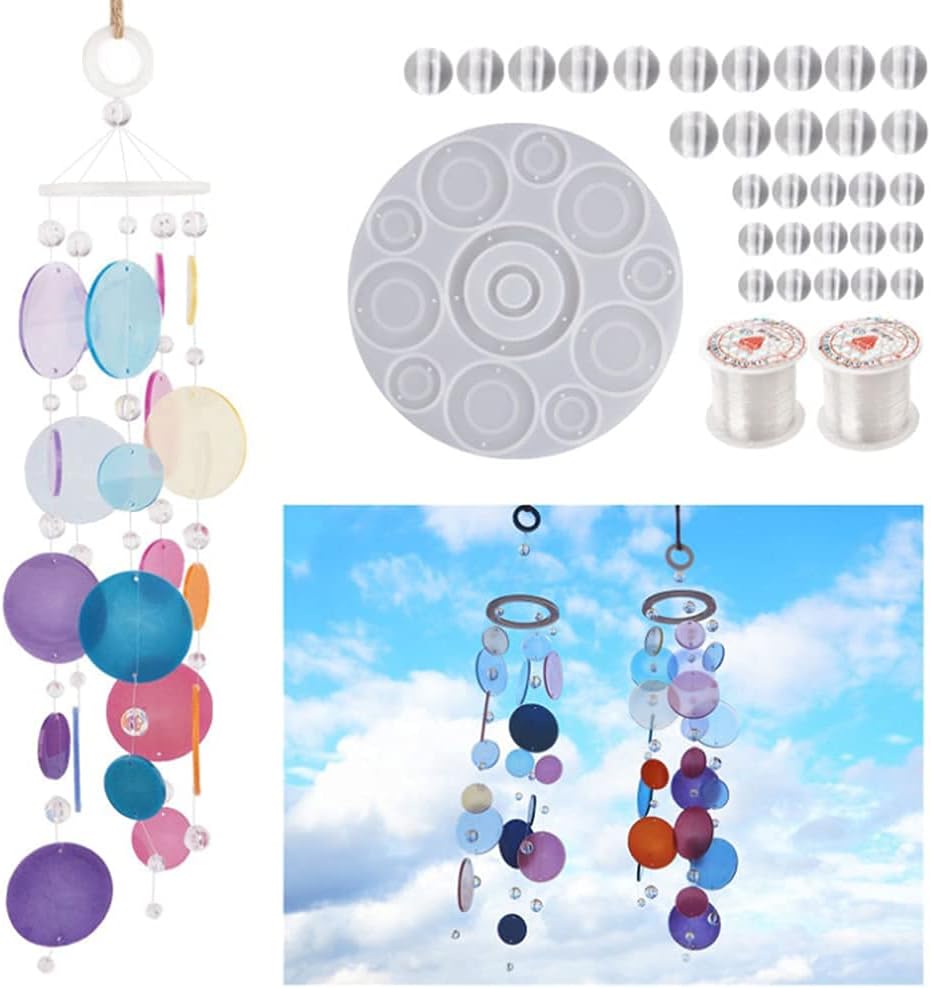 Wind Chimes Resin Mold,Silicone Molds for Epoxy Resin,Resin Casting with String Wall Hanging Windchimes V1188-ZC-DLL-345