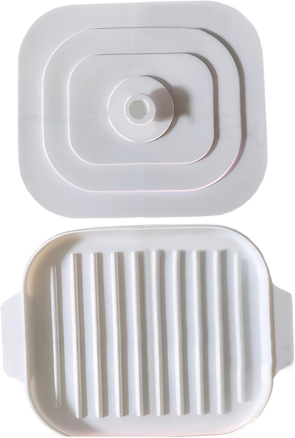 Microwave Bacon Cooker, 11x8.2inch Silicone Microwavable Bacon Grill with Lid & Handles, Bacon Tray for V1188-ZC-DLL-368