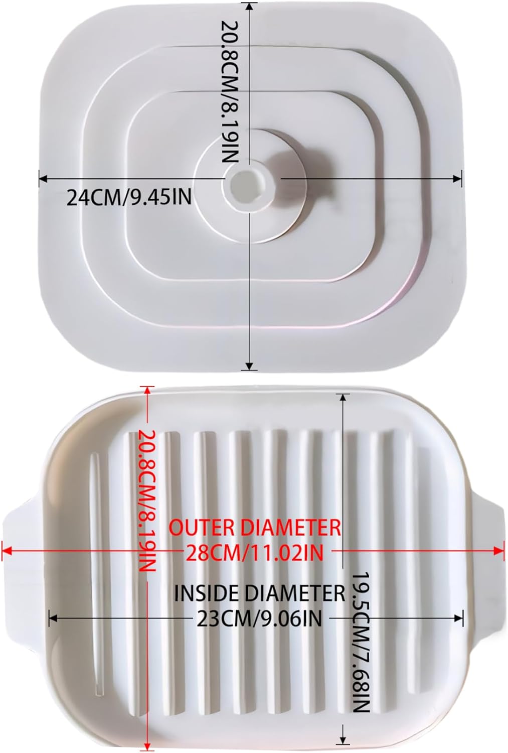 Microwave Bacon Cooker, 11x8.2inch Silicone Microwavable Bacon Grill with Lid & Handles, Bacon Tray for V1188-ZC-DLL-368