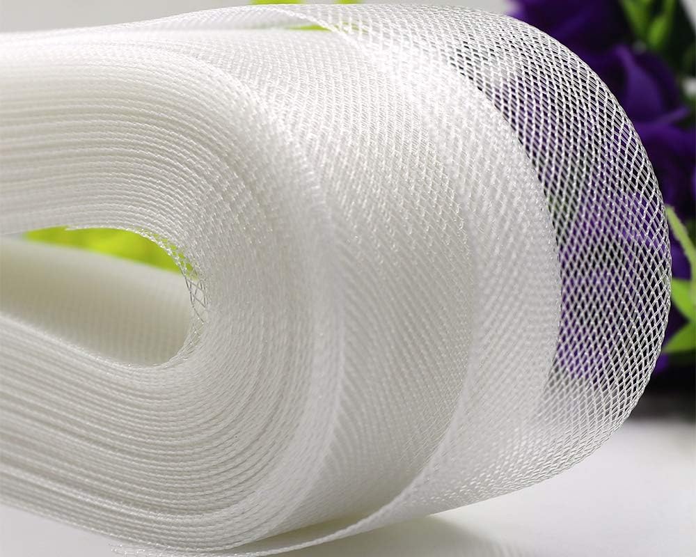 2 inch Wide Polyester White Horsehair Braid, Selling Per Roll/ 50 Yards V1188-ZC-DLL-463