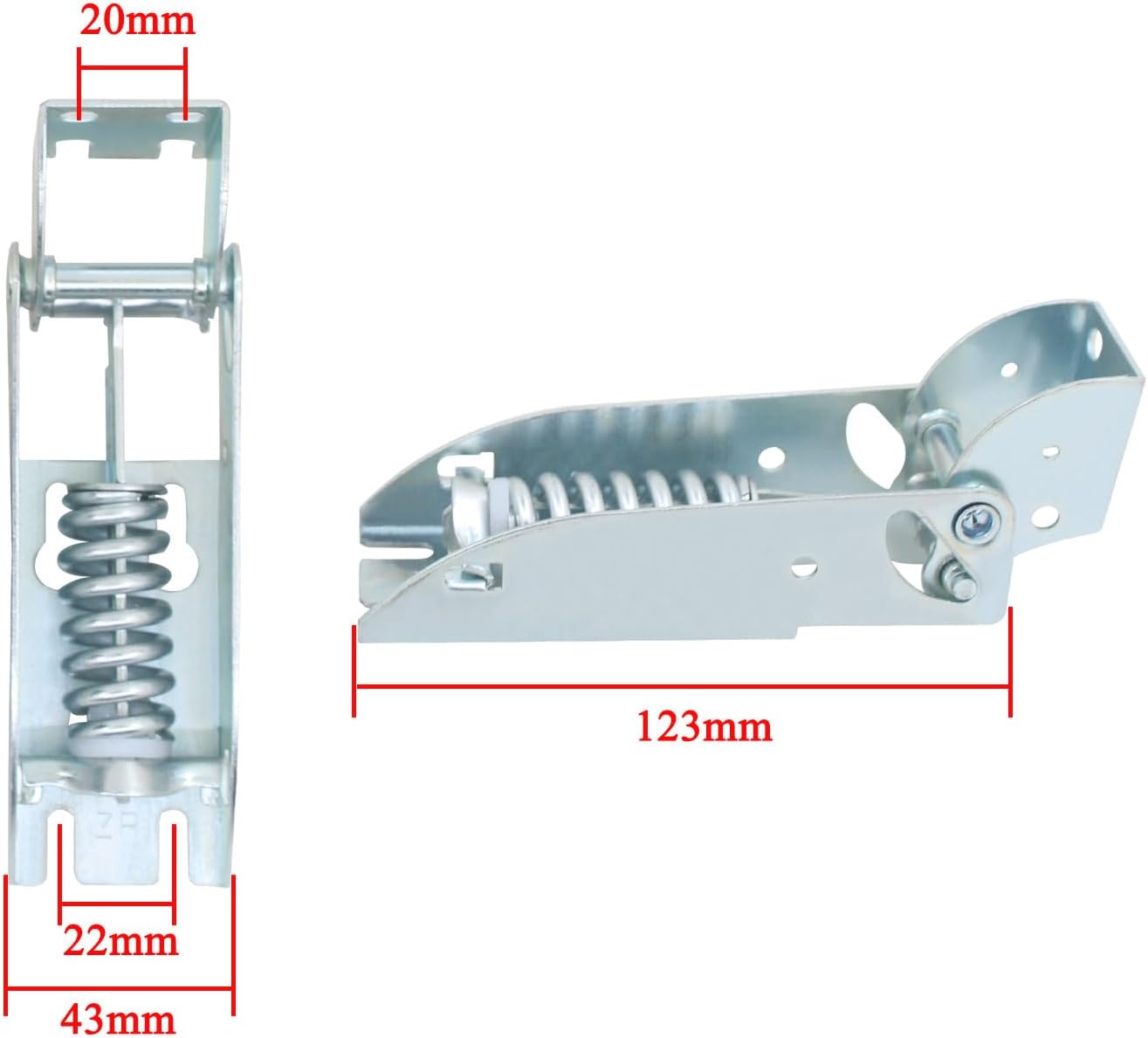 Freezer Hinge with Spring, Metal, Surface Mount, 1pcs V1188-ZC-DLL-568
