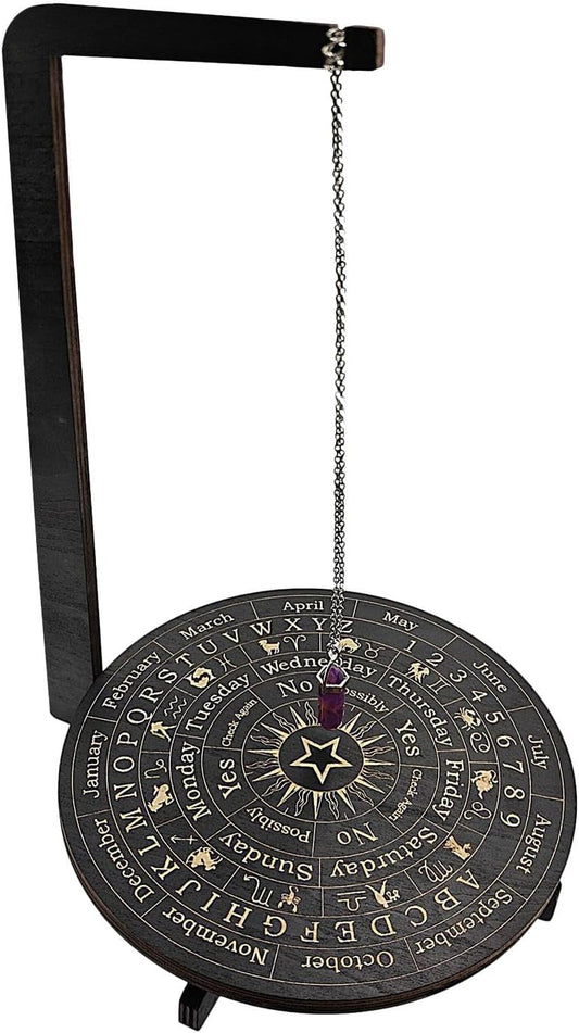 Wood Pendulum Display - Pendulum Crystal Holder Stand | Jewelry Crystal Display Stand | Wood Rotating Crystal V1188-ZC-DLL-577