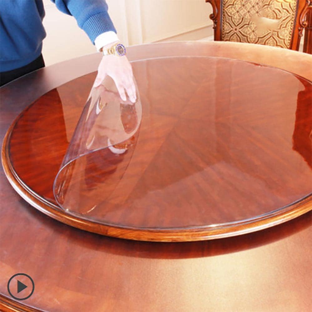 Clear Plastic Tablecloth Protector Round Table Transparent Cover Vinyl Table Cloth for Kitchen and Home Table V1188-ZC-DLL-632