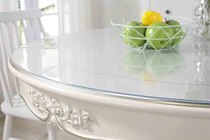 Clear Plastic Tablecloth Protector Round Table Transparent Cover Vinyl Table Cloth for Kitchen and Home Table V1188-ZC-DLL-632
