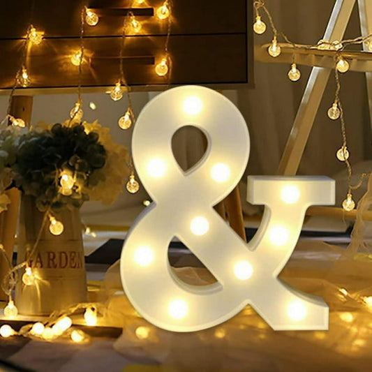 A - Z LED Letter Lights Alphabet Light Up Sign Battery Operated Night Lights for Home Party Wedding Christmas V1188-ZC-DP-211