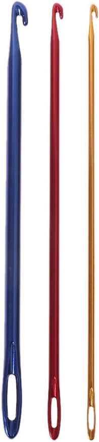Afghan Aluminium Crochet Hook Knitting Needle Hand Knit Tool with Threading Hole V1188-ZC-DP-22