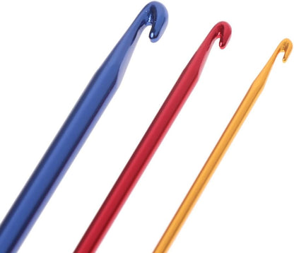 Afghan Aluminium Crochet Hook Knitting Needle Hand Knit Tool with Threading Hole V1188-ZC-DP-22