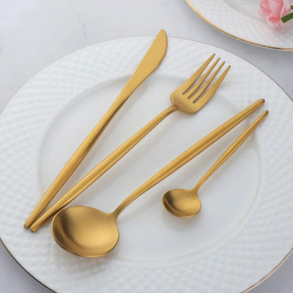 12 PCS Modern Stainless Steel Dinnerware Flatware Set, Reusable Popular Dinner Fork, Widely Use on Home, V1188-ZC-DP-229