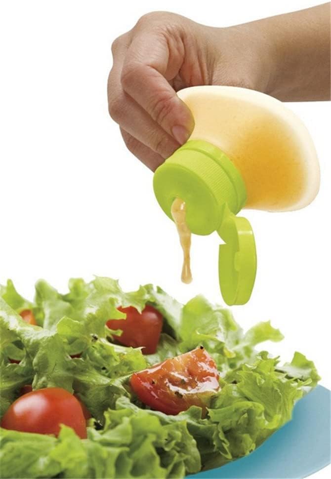 Portable Salad Dressing Containers set of 3- Silicone Squeeze Bottle Leak Proof Cap Kitchen Tool Mini Food V1188-ZC-DP-232