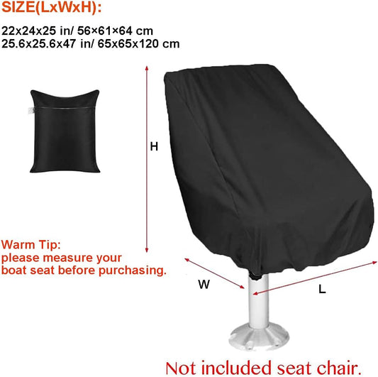 Boat Seat Cover Outdoor Waterproof Captain's Chair Seats Covers Dustproof Pedestal Pontoon Captain Bench for V1188-ZC-LHJ-1169