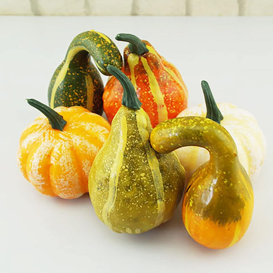 12 Pcs Artificial Pumpkins and Gourds Set, Small Faux Foam Pumpkins Artificial Vegetables for Halloween Fall V1188-ZC-LHJ-12