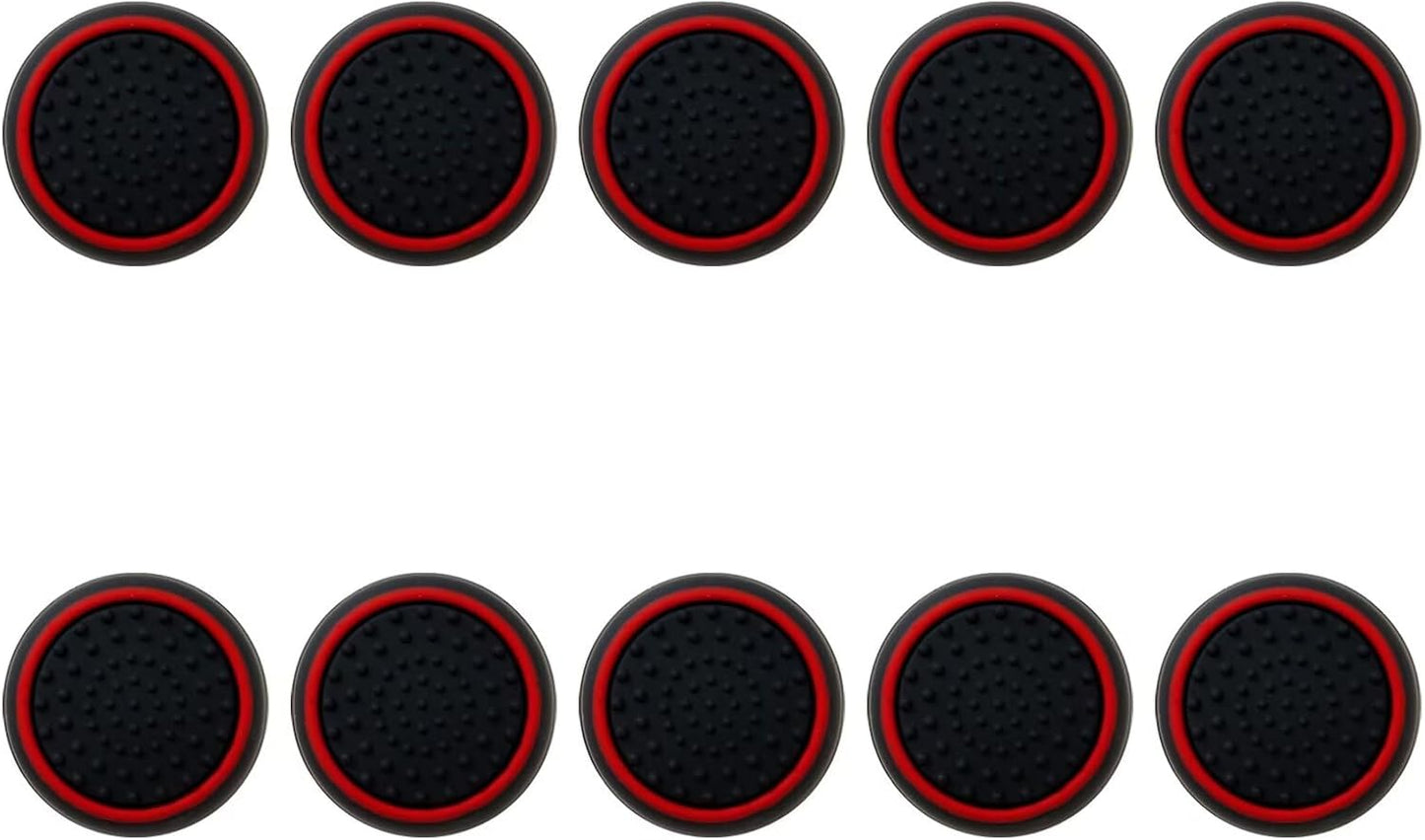 10Pcs Analog Controller Thumb Stick Grip Thumbstick Cap Cover for PS3/PS4/PS5 Controller - Black Background V1188-ZC-LHJ-1308