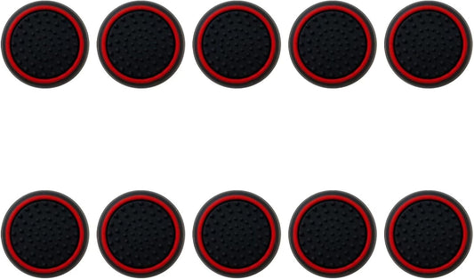 10Pcs Analog Controller Thumb Stick Grip Thumbstick Cap Cover for PS3/PS4/PS5 Controller - Black Background V1188-ZC-LHJ-1308