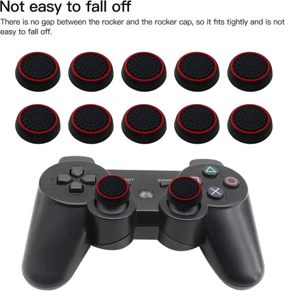 10Pcs Analog Controller Thumb Stick Grip Thumbstick Cap Cover for PS3/PS4/PS5 Controller - Black Background V1188-ZC-LHJ-1308