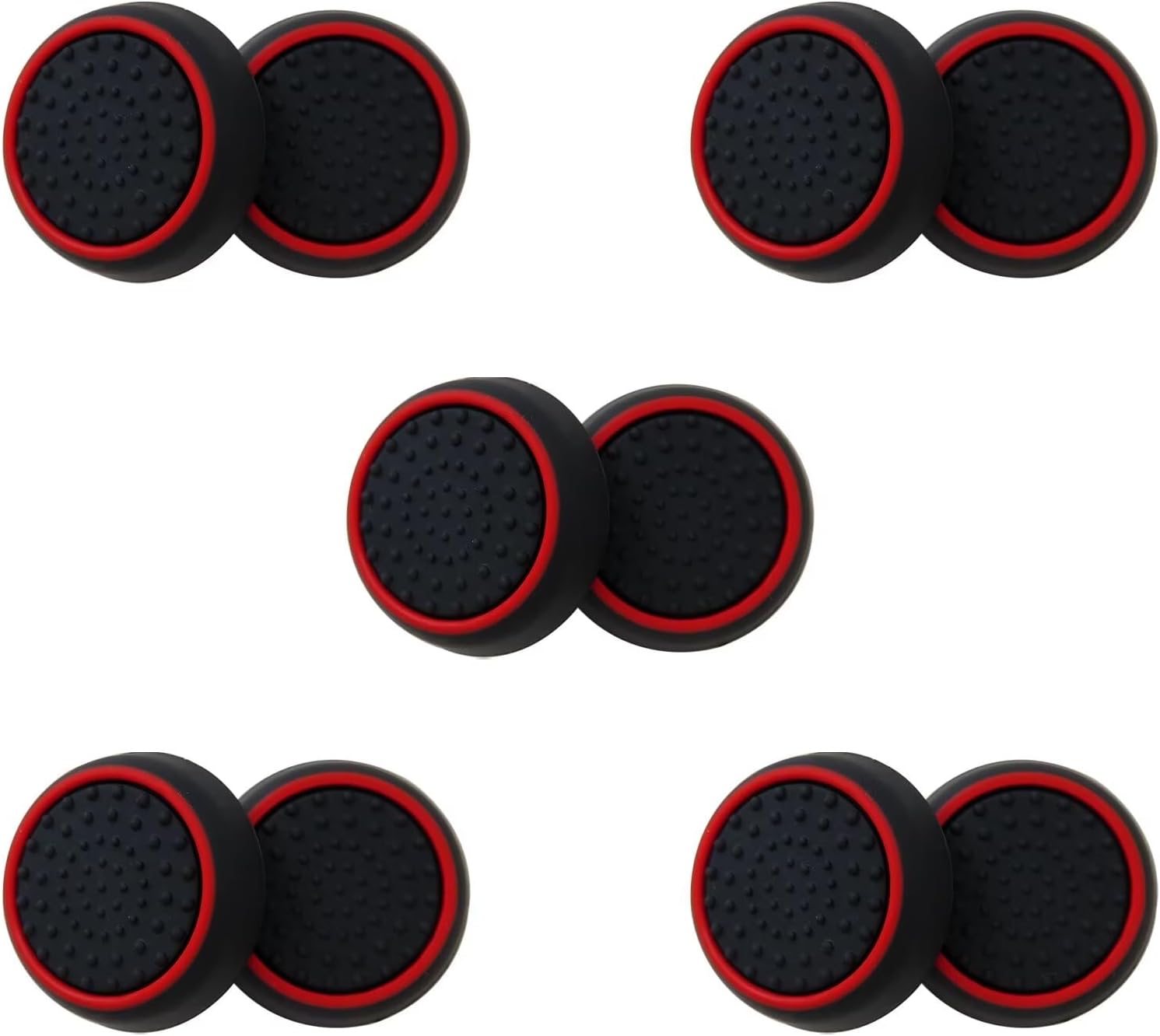 10Pcs Analog Controller Thumb Stick Grip Thumbstick Cap Cover for PS3/PS4/PS5 Controller - Black Background V1188-ZC-LHJ-1308