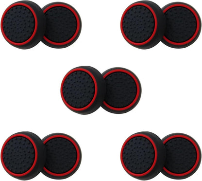 10Pcs Analog Controller Thumb Stick Grip Thumbstick Cap Cover for PS3/PS4/PS5 Controller - Black Background V1188-ZC-LHJ-1308