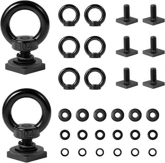 8 PCS T Track Mount Tie Down Anchor for Roof Rack, Heavy Duty 304 Stainless Steel M8 Rings, Bolt Eye Nut V1188-ZC-LHJ-1428