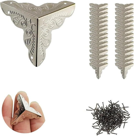 50PCS Dust Catchers for Stairs, Edge Corner Cover with Screws, Table Corner Protectors, Antique Stairs Dust V1188-ZC-LHJ-261