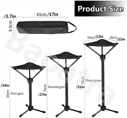 Portable Telescopic Stool - Lightweight Folding Chair for Camping & Fishing - Height Adjustable, Single Leg V1188-ZC-LHJ-272