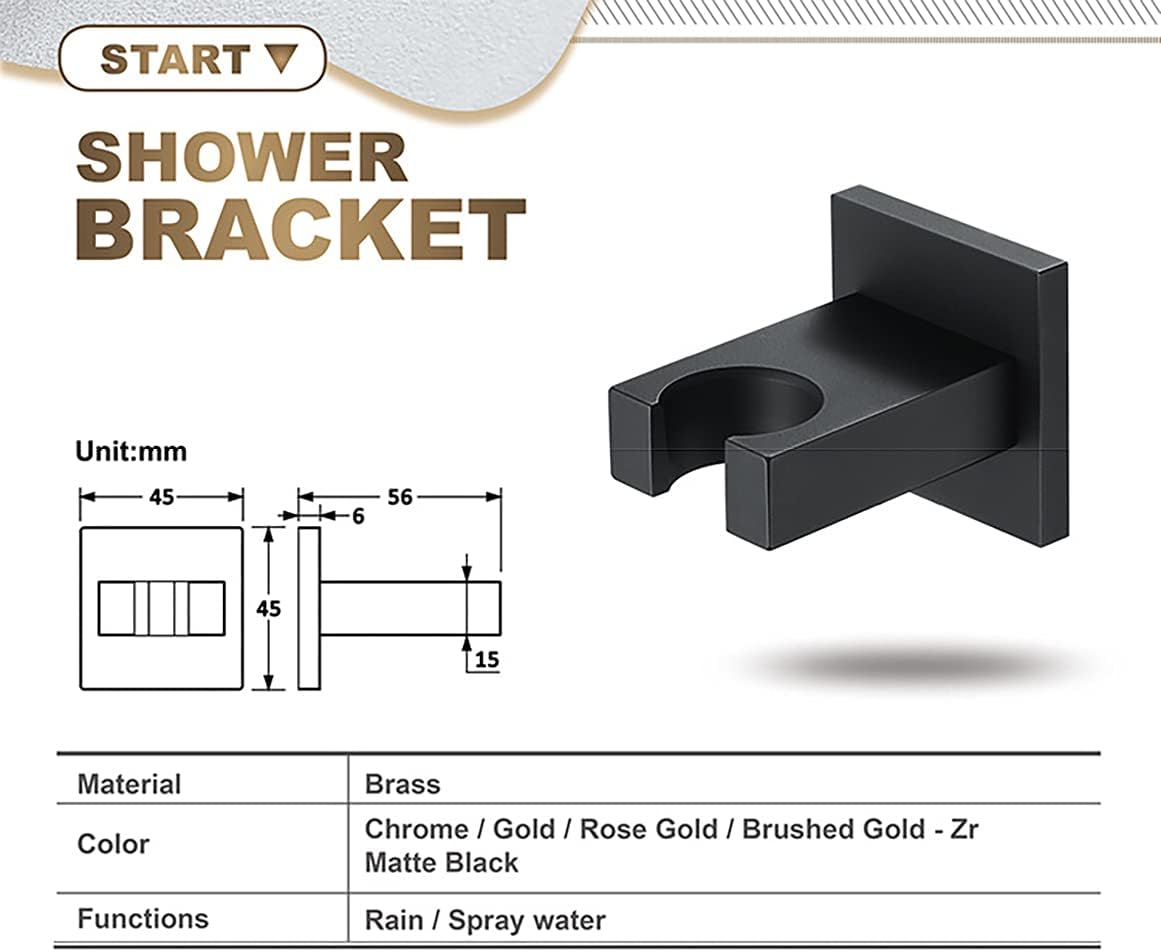 Wall Mounted Bracket for Handheld Shower Head Multicolor Adjustable Holder Design To Meet Any Space Bathroom V1188-ZC-LHJ-366