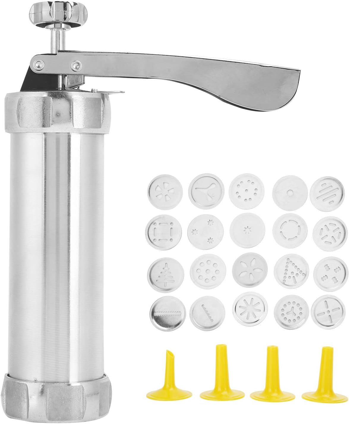Cookie Press,Electric Cookie Press Gun with 20 Cookie Shapes Discs and 4 Piping Nozzle Cookie Press for V1188-ZC-LHJ-495