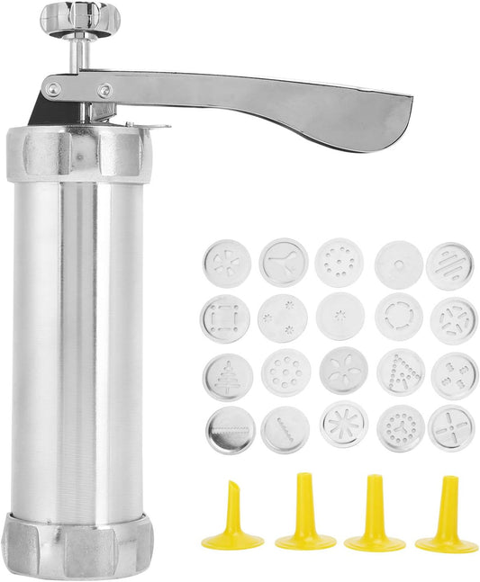 Cookie Press,Electric Cookie Press Gun with 20 Cookie Shapes Discs and 4 Piping Nozzle Cookie Press for V1188-ZC-LHJ-495