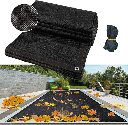 Leaf Net Pool Cover,Protective Mesh Cover with Reinforcement Edge and Rope,All-Weather Outdoor Cover for V1188-ZC-LHJ-568