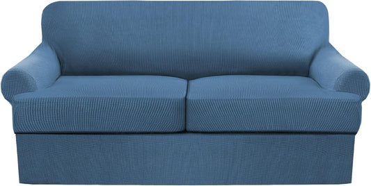 3 Piece T Cushion Sofa Slipcovers Thick Couch Cover Furniture Protector Stretch T Cushion Sofa Covers for 2 V1188-ZC-LHJ-628