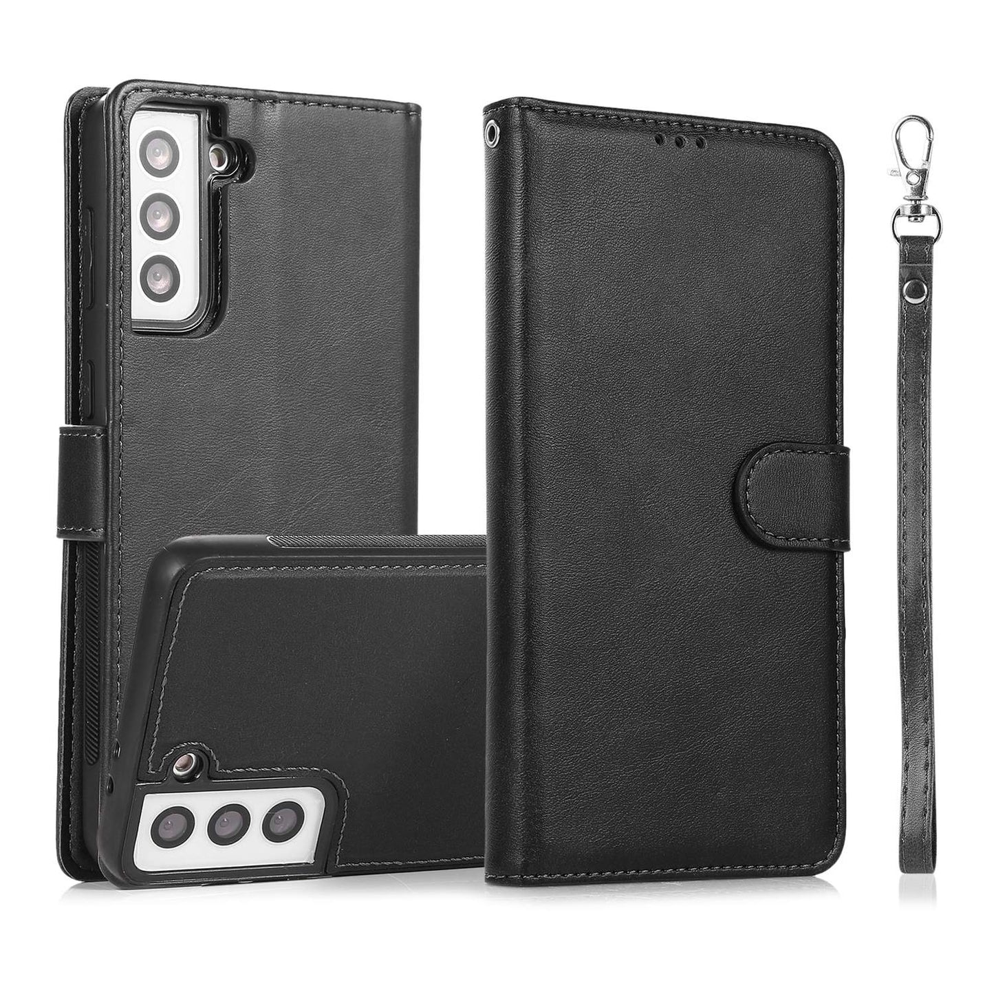 Compatible with Samsung S22 Magnetic Wallet Case Black V1188-ZX-624-00121