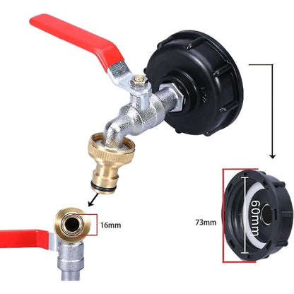 1000l tank tap with garden hose adapter, S60x6 IBC tap connection V1188-ZX-Y1011-00157