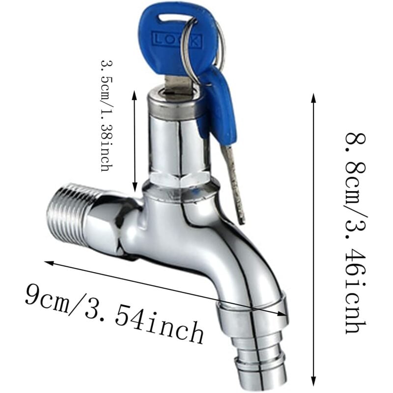 Lockable Anti-Theft Outdoor Brass Tap for Garden Washing Machine V1188-ZX-Y801-2236