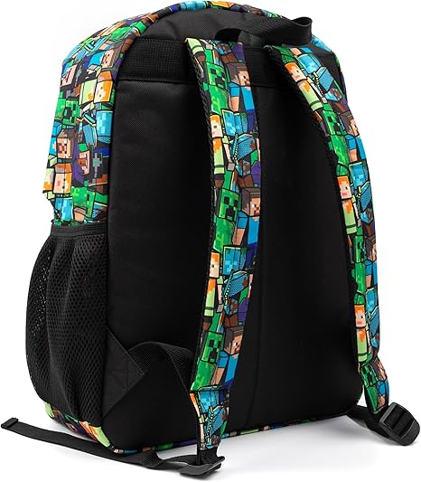 Minecraft Backpack For Boys School Backpack Kids Compatible Minecraft Black Green Creeper Zombie Skeleton V1188-ZX-Y815-00013-14