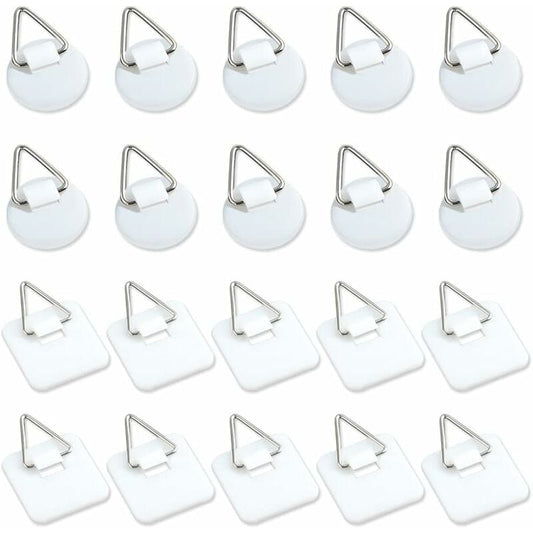50-Pack 1"" Invisible Adhesive Hangers, Self-Adhesive Vertical Wall Plaque Hangers, Wall Plaques for Plates, V1188-ZX-Y911-3115