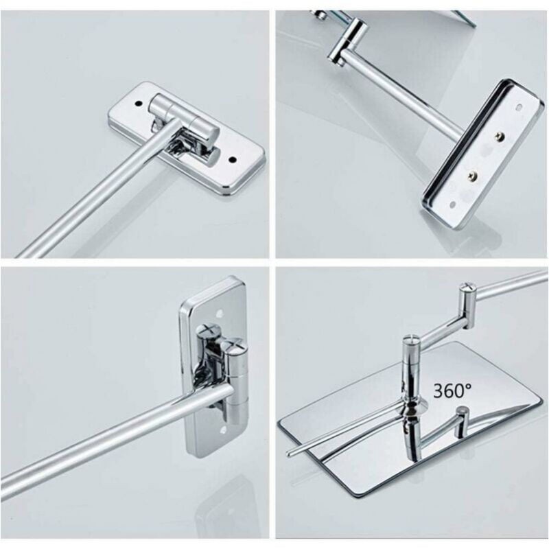 3X Magnifying Wall Mirror - Foldable Extension - 360 Degree Rotation Magnifying Mirror Bathroom Mirror with V1188-ZX-Y916-1047