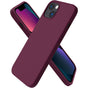 iPhone 13 Case Liquid Silicone Ultra Thin Full Coverage Shockproof Protective Soft Case for 6.1 Inch Red Wine V1188-ZX-Y923-01735-21