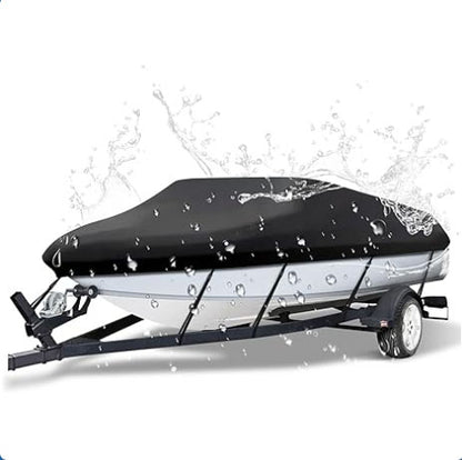 17-19ft Boat Cover Trailerable Marine Grade 600D Black V1188-ZXY-01-11