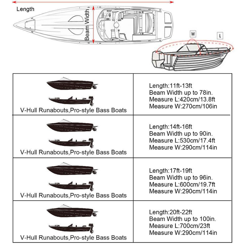 17-19FT: 600cm*310cm Boat Cover Trailerable Marine Grade 210D grey V1188-ZXY-01-16