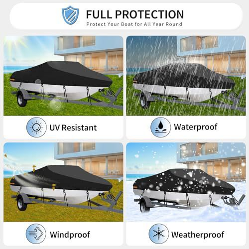 20-22FT: 700cm*320cm Boat Cover Trailerable Marine Grade 210D grey V1188-ZXY-01-17