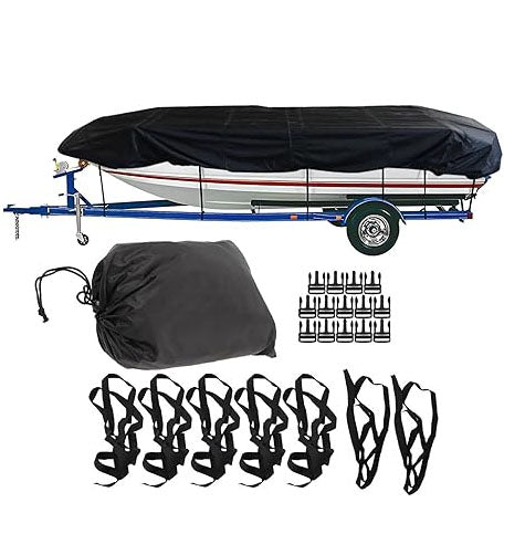 Square Boat 17-20FT (625cm x 360cm):Boat Cover Trailerable Marine Grade 210D grey V1188-ZXY-01-18
