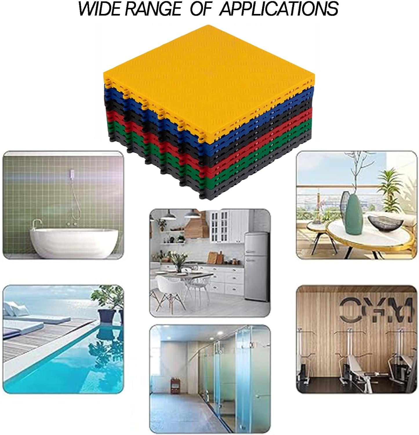 1.8 cm thick plastic interlocking floor tiles/grilles for car wash bays and car detailing shops - plastic V1188-ZXY-01-3