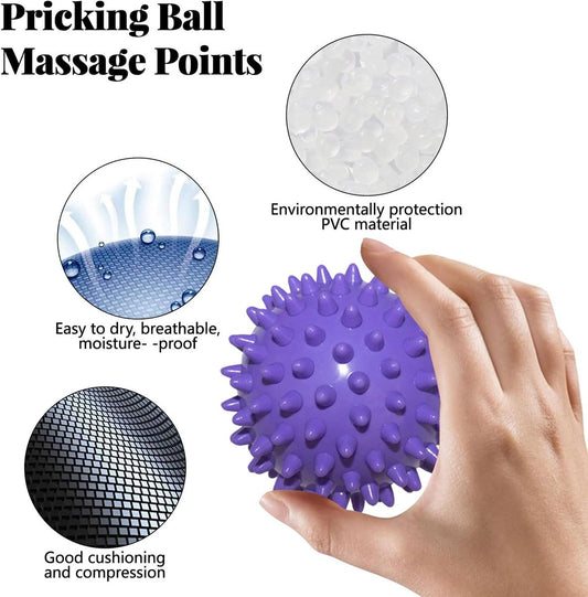 Massage Balls (Set of 2) - Trigger Point Balls - Massage Balls with Relief Points - Pointed Balls - Hedgehog V1188-ZXY-10002