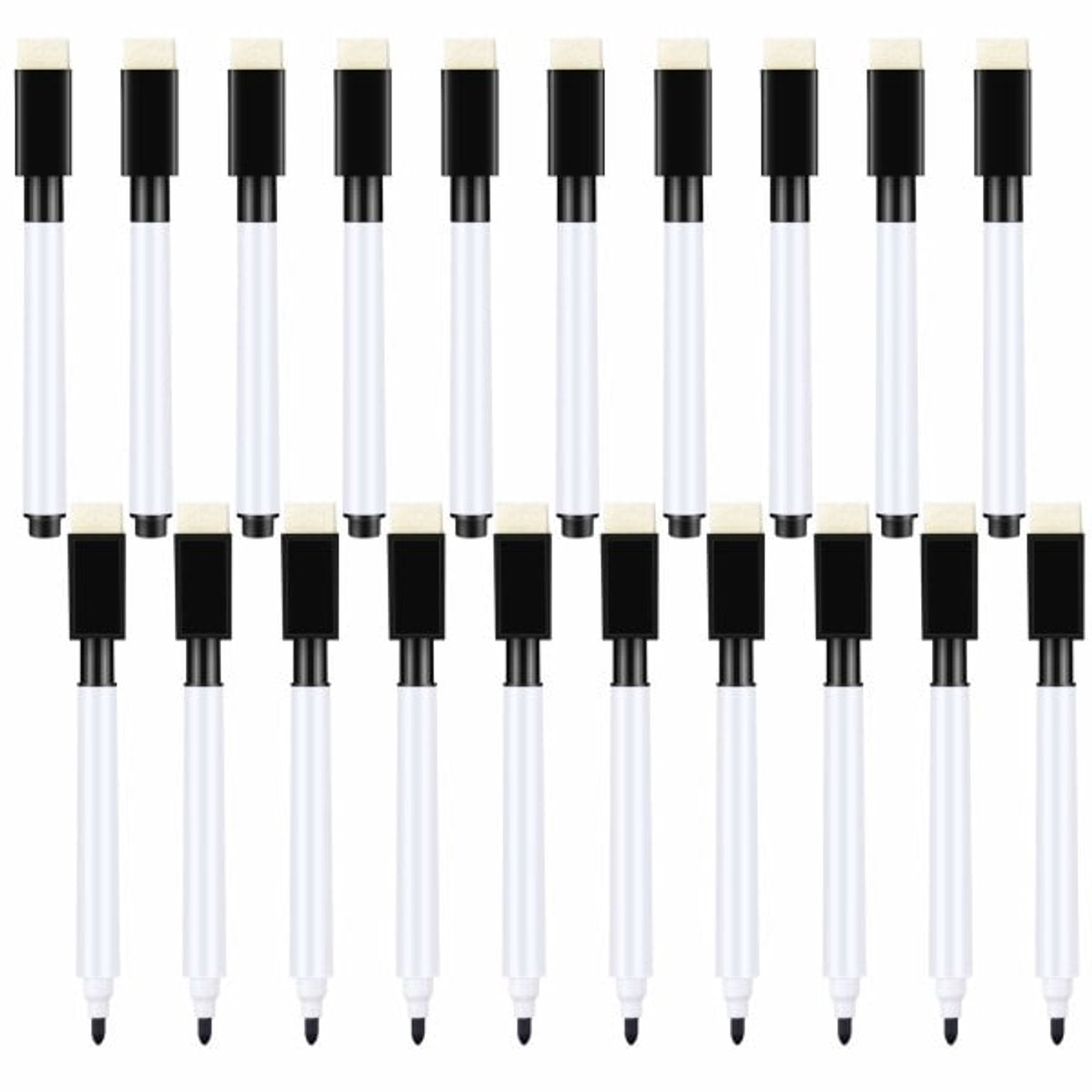 Whiteboard Markers (20-pack) - Small Whiteboard Markers - Black Whiteboard Markers - Fine Whiteboard Markers V1188-ZXY-10003