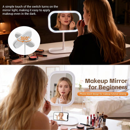 Make-up Mirror with Light - 3 Light Colors - Dimmable - Mirror with Lights - Smart Touch - USB Charging Port V1188-ZXY-10017
