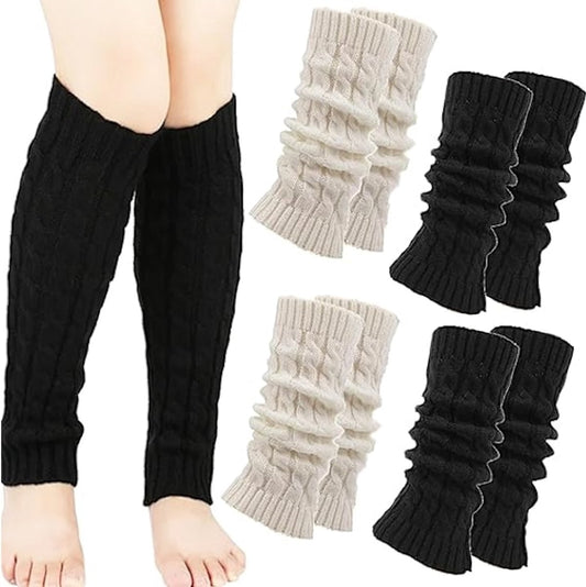 Women's Socks - Knitted Leg Warmers for Women - Winter Socks - Plain Striped Leg Warmers - Warm Winter Socks V1188-ZXY-10023