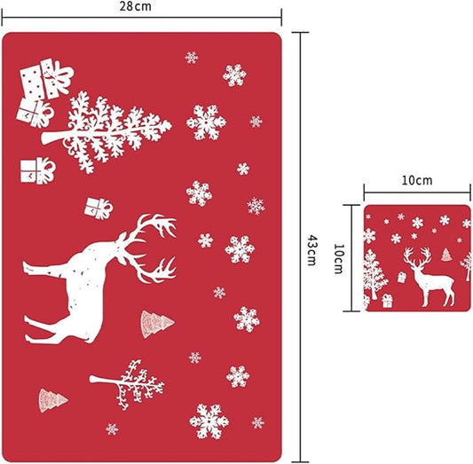 Placemats - Set of 12 - Christmas placemats - including coasters, Christmas placemats - heat-resistant and V1188-ZXY-10026