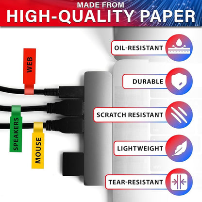 240 pcs Cable Labels, Waterproof Labels - Waterproof Wire Labels, Writable Stickers, Identification Labels, V1188-ZXY-10028