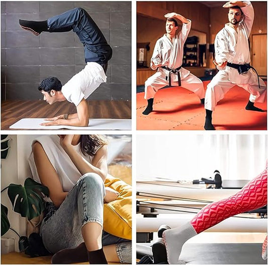 Yoga Socks - 2 Pairs of Non-Slip Socks - Barefoot - Yoga Socks - Non-Slip - Pilates - Home - Socks with V1188-ZXY-10031