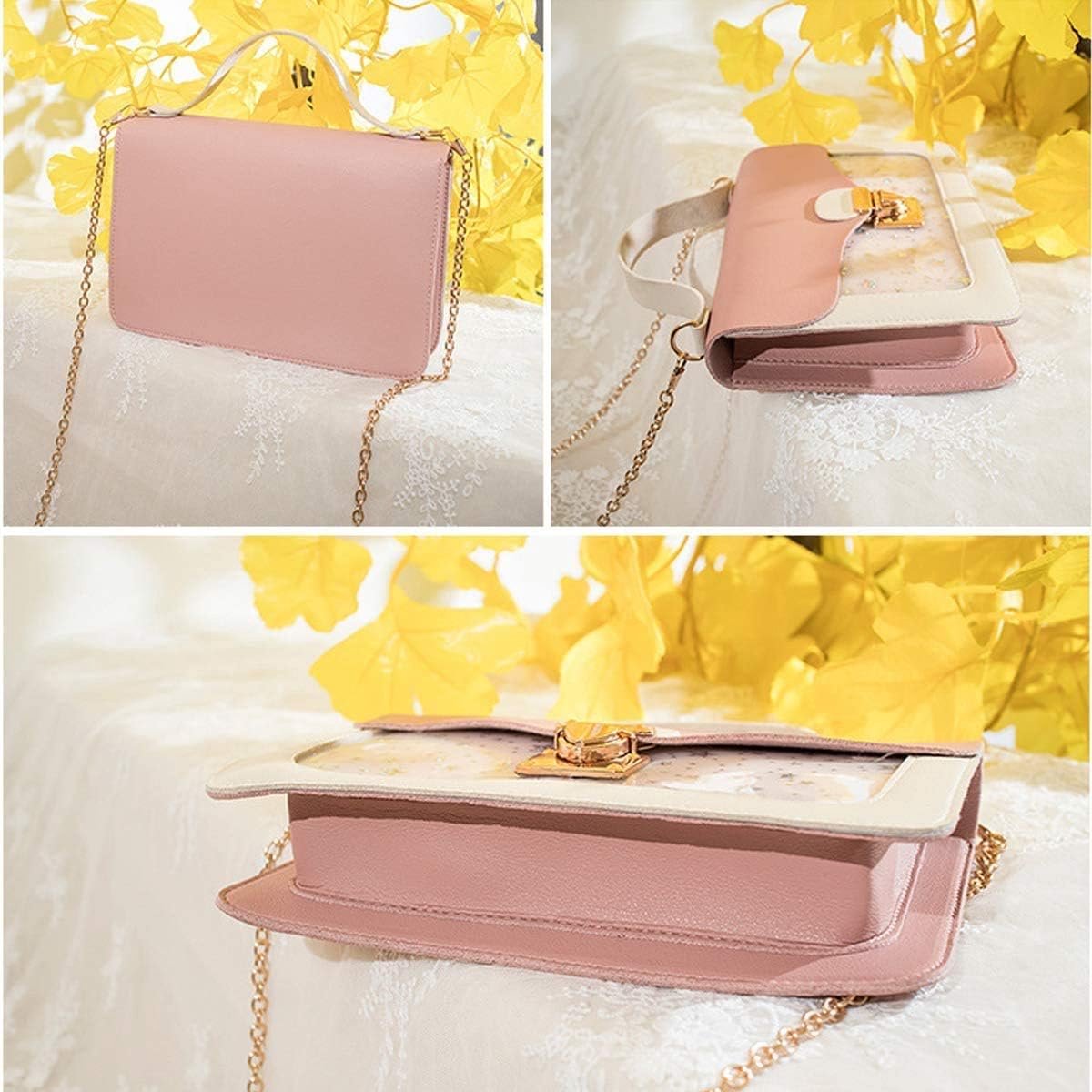 Pink Stars Handbag for Girls - Detachable Chain - Three Compartments - Large Capacity - Handbag V1188-ZXY-10033