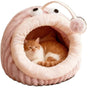 Cat Bed - Cave Cat Basket - Calming and Anxiety Relieving - Lantern Fish Shape - Pink(S: 45*33*26cm) V1188-ZXY-10040
